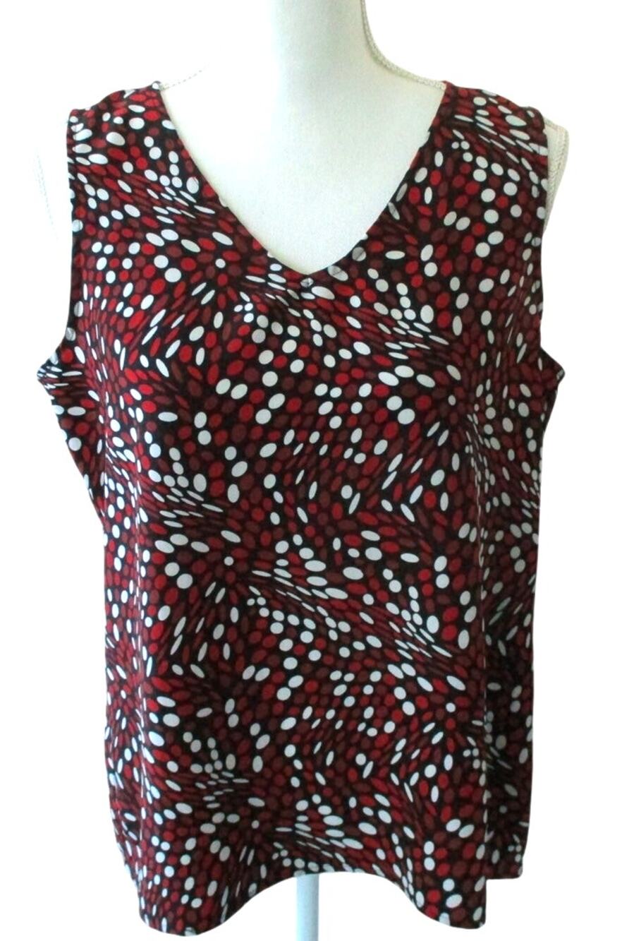 Chico's Women's Red Sleeveless Lightweight Tank Shirt Size Small (1)